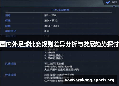 国内外足球比赛规则差异分析与发展趋势探讨